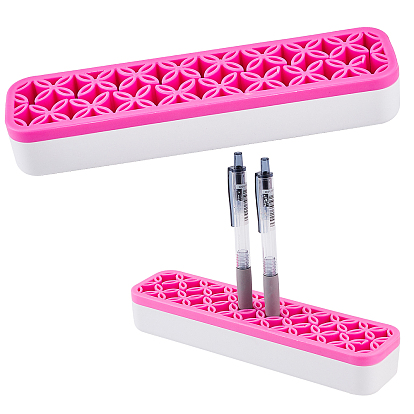 Boîte de rangement polyvalente en silicone, pour porte-pinceaux cosmétiques, Pen Holder, Support de brosse à dents, porte-rouge à lèvres, rectangle