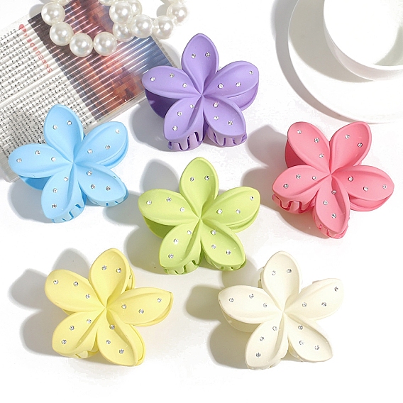 Цветочные пластиковые заколки для волос с когтями, аксессуары для волос для женщин и девочек