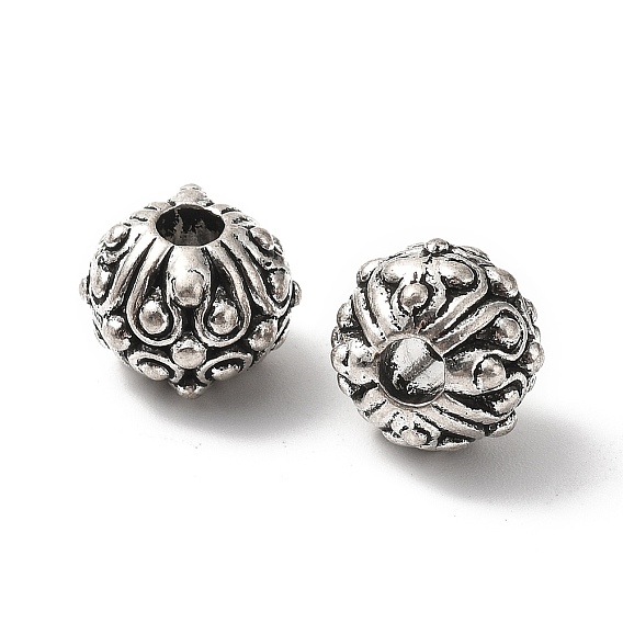 Сплавочные овальные бусины тибетского стиля , без свинца, без кадмии и без никеля, круглые