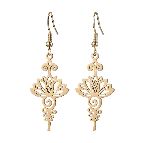 Серьги Dangel из нержавеющей стали, с 304 нержавеющей стали серьги крючки, лотоса прелести