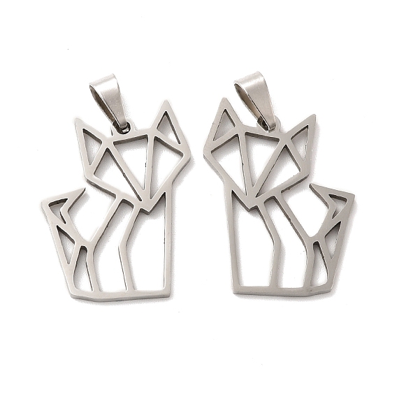 201 подвески оригами из нержавеющей стали, прелести контура лисы