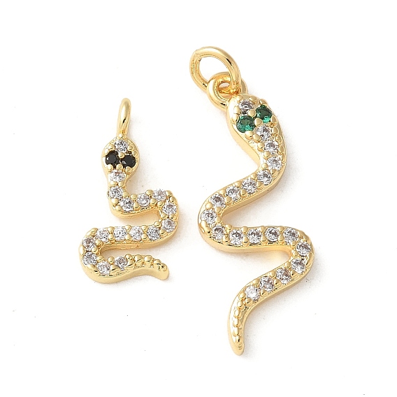 Латунные микропаве прозрачные подвески с фианитом, змеиные чары, с эмалью, без кадмия и без свинца, долговечный, стойки покрытие, с целью перехода в кольце