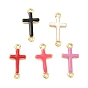 Латунные эмалированные религиозные кресты-подвески, реальный 18 k позолоченный, без кадмия и без свинца, стойки покрытие, долговечный