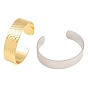 15.5MM Brass Textured Open Cuff Bangles for Women, Rack Plating, Long-Lasting Plated, Cadmium Free & Lead Free