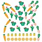 48Pcs 6 Styles PVC Plastic Cabochons, Mixed Shapes