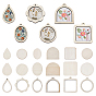 12 Bags 6 Styles Mini Wooden Embroidery Hoops
