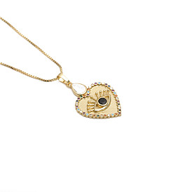 Colorful Cubic Zirconia Evil Eye Pendant Necklace for Fashionable Accessories