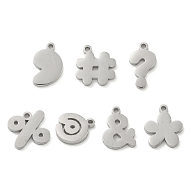 304 Stainless Steel Pendants, Symbol Charm