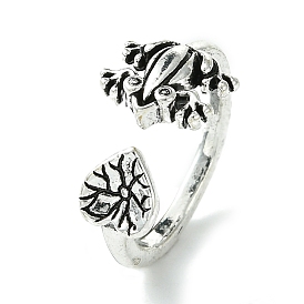 Frog Alloy Open Cuff Rings, Lead Free & Cadmium Free