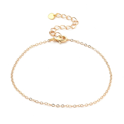 Brass Curb Chain Bracelets Making, with Lobster Claw Clasps and 304 Stainless Steel Charms