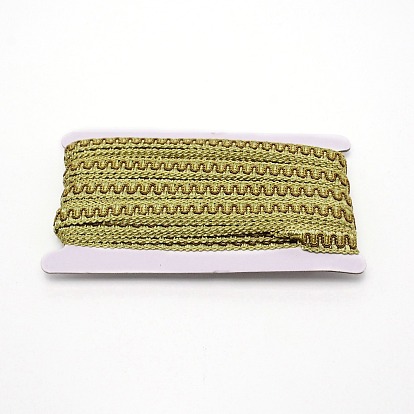 Polyester Ribbon, with Card, Flat with Wave Pattern, Curtain, Garment Accessories