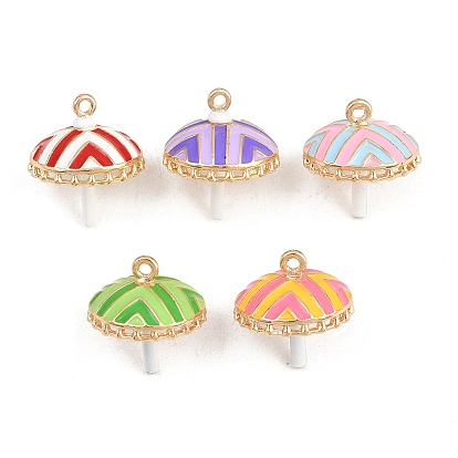 Подвески из эмали и сплава, зонтик прелести, золотые