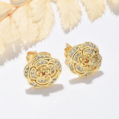 Серьги-гвоздики из латунного микро-паве, долговечный, реальный 18 k позолоченный