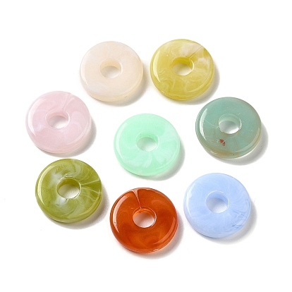 Transparent Acrylic Beads, Two Tone, Flat Round