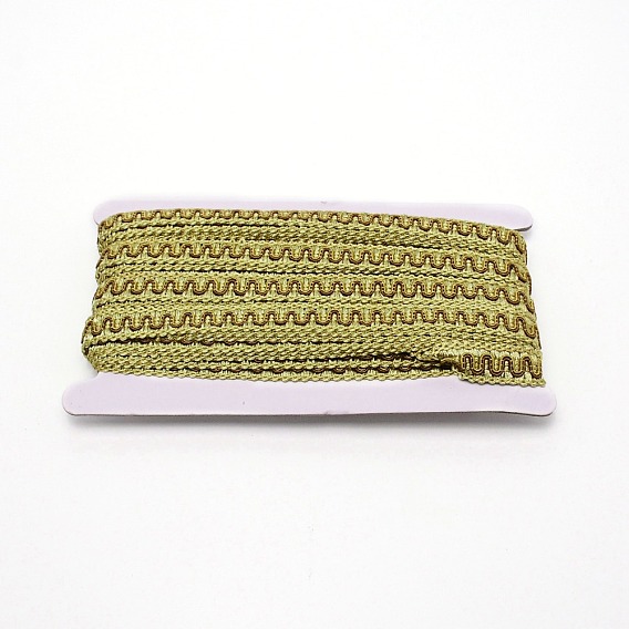 Polyester Ribbon, with Card, Flat with Wave Pattern, Curtain, Garment Accessories