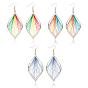 3 пара 3 цветные серьги-подвески в виде листьев в стиле бохо, длинные серьги из платинового сплава для женщин