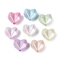 Непрозрачные акриловые бусины с УФ-покрытием, радужный, сердце, , граненые