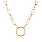 Fashionable Double-Layered Metal Circle Chain Necklace for Sweaters (1203)