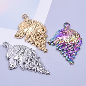Stainless Steel Pendants, Wolf Charms
