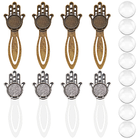 Набор для самостоятельного изготовления закладки в виде купола в виде хамсы, включая настройку кабошона из сплава и железа, Кабошоны из стекла