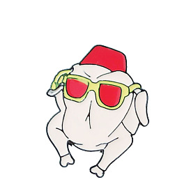 Red Glasses Dog Fashion Badge with Cartoon Animal Design - Trendy Brooch Pin