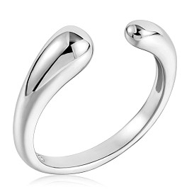 925 открытое кольцо-манжета каплевидной формы из стерлингового серебра для женщин