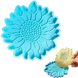 DIY Silicone Sunflower Cup Mat Molds, Resin Casting Molds, for UV Resin, Epoxy Resin Craft Making