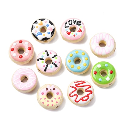 Фарфоровые эмалевые бусины ручной работы, пончик, яркие глазированный фарфор