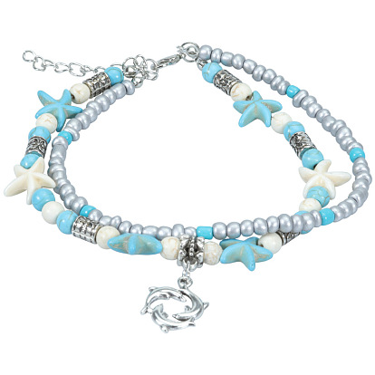 Turtle Anklet Shell Starfish Yoga Beach Couple Surfing Set