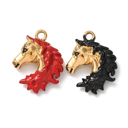 304 нержавеющей стальной эмали подвески, лошади прелести, ионное покрытие (ip), реальный 18 k позолоченный