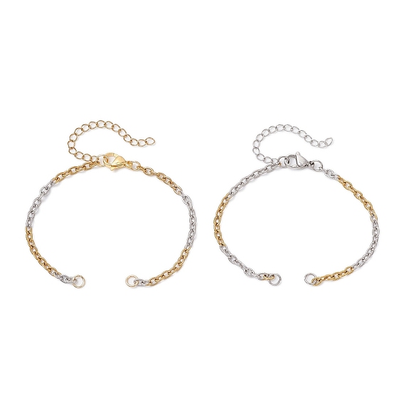 2 шт. 2 цвета два тона 304 изготовление браслета из текстурированной нержавеющей стали