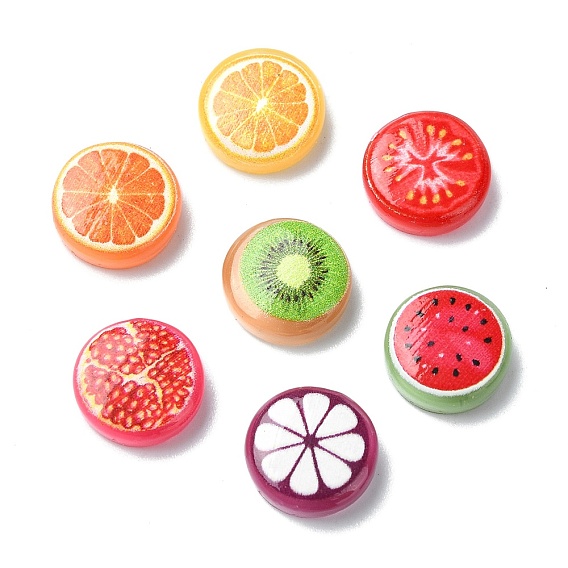 Кабошоны из непрозрачной смолы фруктовой серии