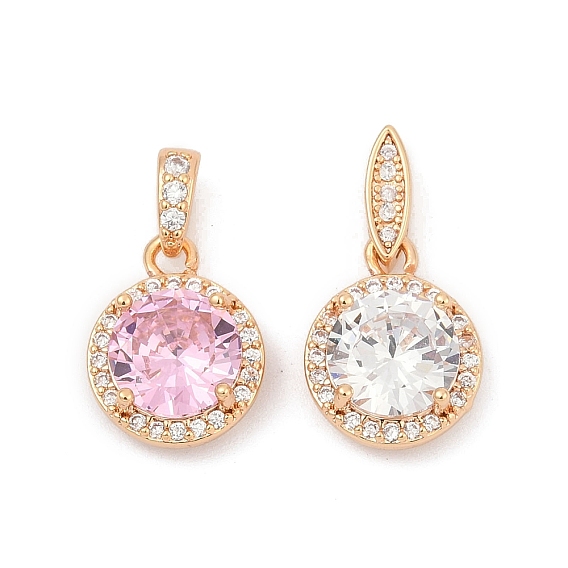 Латунные микро проложить кубического циркония подвески, круглые подвески, долговечный, без свинца и без кадмия