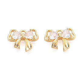 Латунные микро проложить кубического циркония прелести, бантом