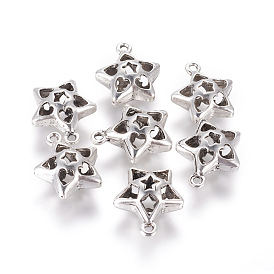 Hollow Tibetan Style Alloy Pendants, Star