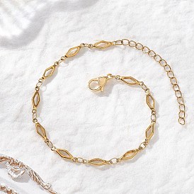 304 браслеты из ромбовидных звеньев из нержавеющей стали для женщин