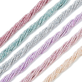 Electroplate Rondelle Glass Beads Strands, Imitation Gemstone, Faceted, Dyed