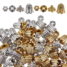 160 шт 8 стили тибетский стиль колокольчик филигранные бусины колпачки, цветок