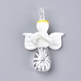 Handmade Lampwork Big Pendants, Pray Angel