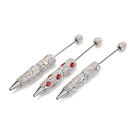 Полимерная глина стразы шариковая ручка, бисерная ручка, с железной фурнитурой, для индивидуальной ручки с ювелирными бусинами, овальные