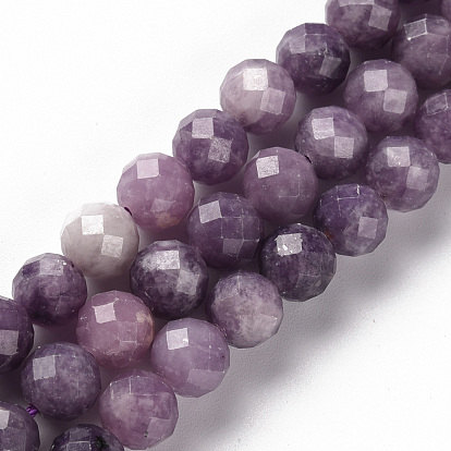Natural Sugilite Beads Strands, Round, Faceted