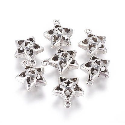 Hollow Tibetan Style Alloy Pendants, Star