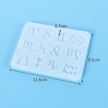 12 Constellations DIY Silicone Fondant Molds, Resin Casting Molds, for Chocolate, Candy, UV Resin & Epoxy Resin Craft Making