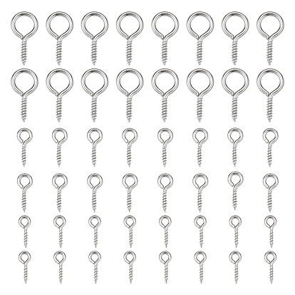 350 шт. 3 стиль 304 нержавеющая сталь винт рым штифт скобы, за половину пробурено бисера