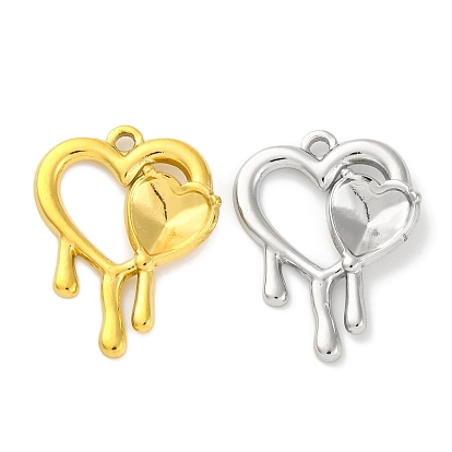 304 Подвеска из нержавеющей стали с креплениями для стразов, ионное покрытие (IP), сердце