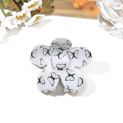 Заколки для волос из ПВХ с цветком и бабочкой, аксессуары для волос для женщин и девочек