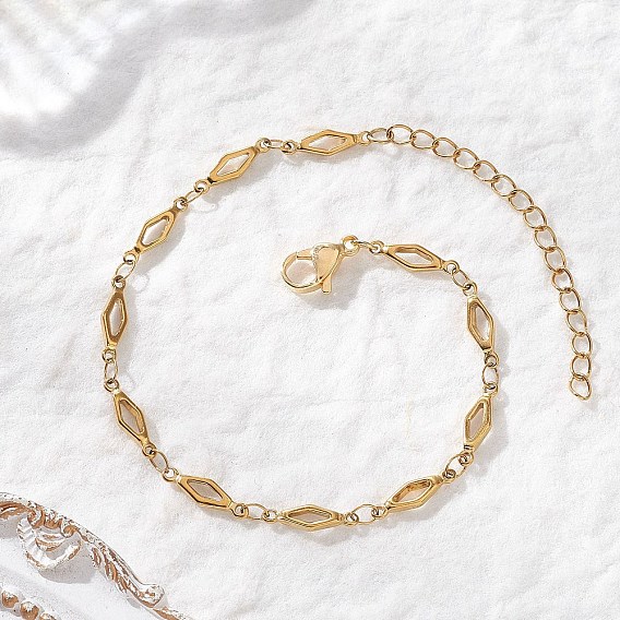 304 браслеты из ромбовидных звеньев из нержавеющей стали для женщин