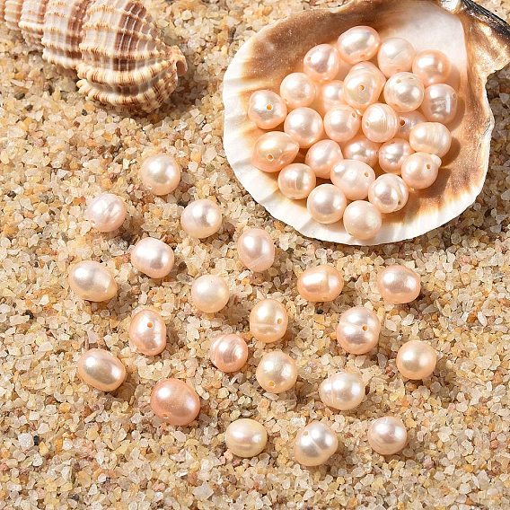 10шт. натуральные пресноводные жемчужные бусины, рифленый картофель