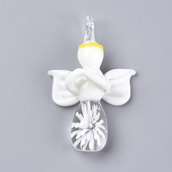 Handmade Lampwork Big Pendants, Pray Angel