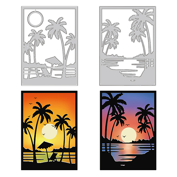 Трафареты для резки из углеродистой стали с изображением кокосовой пальмы, для diy scrapbooking, Фотоальбом, декоративная бумага для тиснения, цвет нержавеющей стали